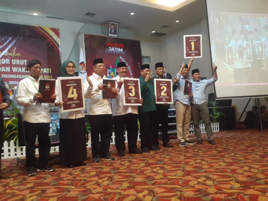 Nomor Urut Paslon Cabup dan Cawabup Tulungagung Ditetapkan&nbsp;KPU